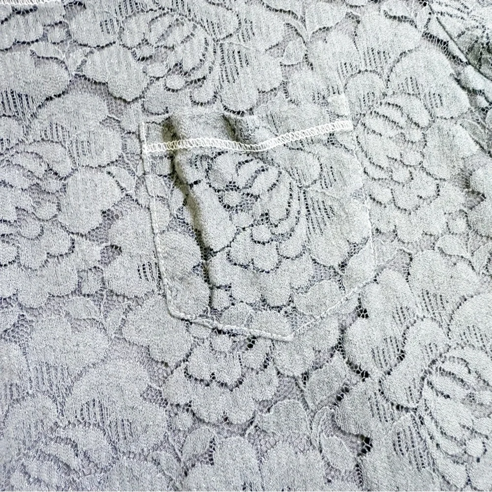 Hollister Y2K Lace Sheer Pocket Baby‎ Tee size M
